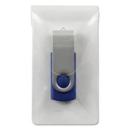 Skilledpower USB Flash Drive Pocket, Poly, Self-Adhesv, 2 in. x 3.56 in, 6PK SK926650